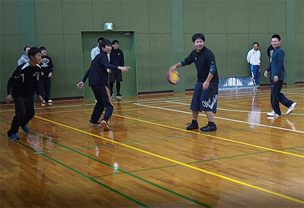 三菱電機㈱の親睦スポーツ大会(ドッチビー）.gif